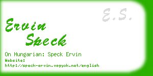 ervin speck business card